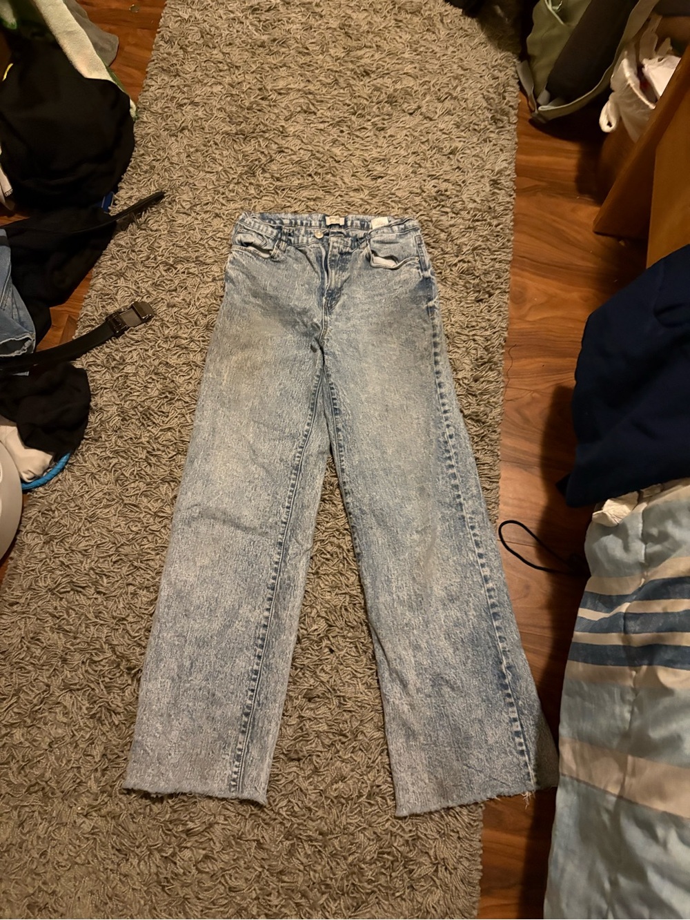Kensie Light Blue Acid Wash Wide Leg Jeans